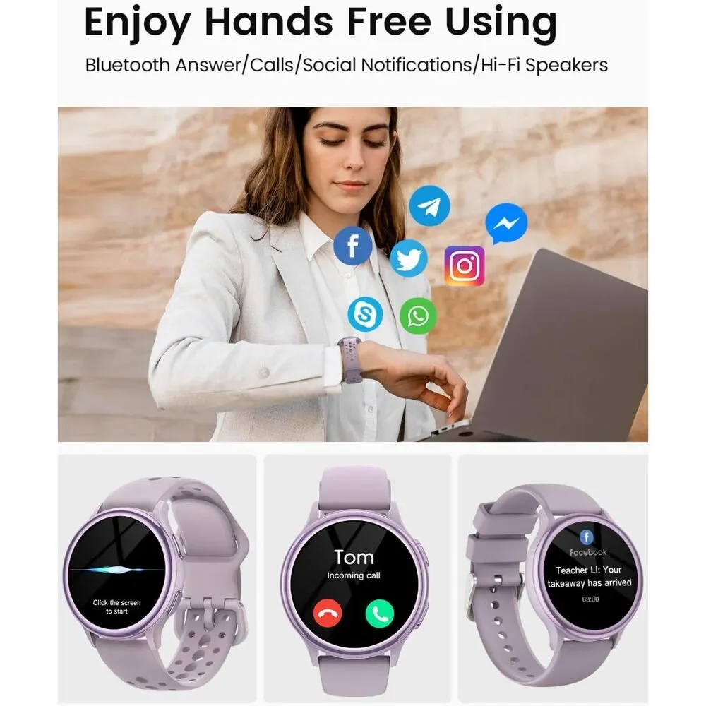 Smart Watches for iPhone/Android,1.27'' AMOLED Screen Fitness Tracker